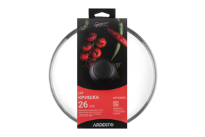 Кришка Ardesto Gemini Gourmet, 26см, термостійке скло, нержавіюча сталь, бакеліт