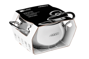 Кастрюля со стеклянной крышкой Ardesto Black Mars, 1.1л, нержавеющая сталь