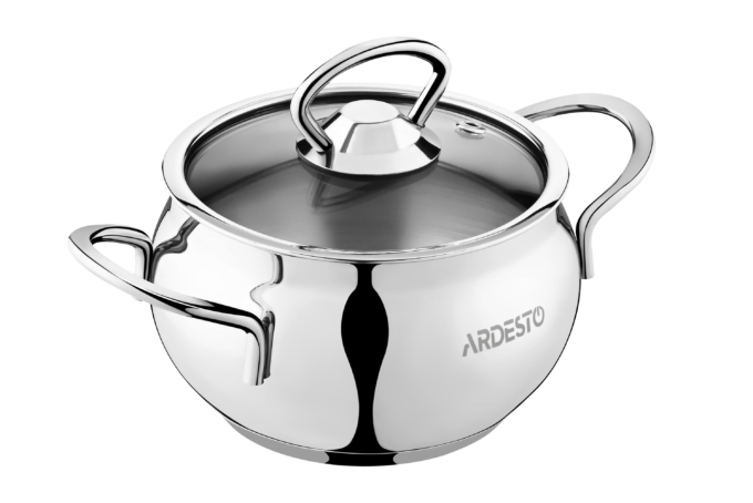 Кастрюля со стеклянной крышкой Ardesto Black Mars, 1.1л, нержавеющая сталь