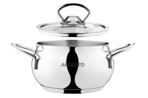Кастрюля со стеклянной крышкой Ardesto Black Mars, 1.1л, нержавеющая сталь