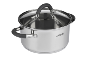 Кастрюля со стеклянной крышкой Ardesto Gemini Salerno,  1.2л, нержавеющая сталь, силикон