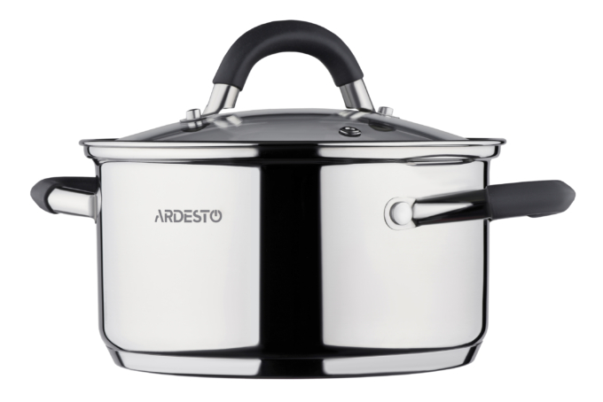 Кастрюля со стеклянной крышкой Ardesto Gemini Salerno,  1.2л, нержавеющая сталь, силикон
