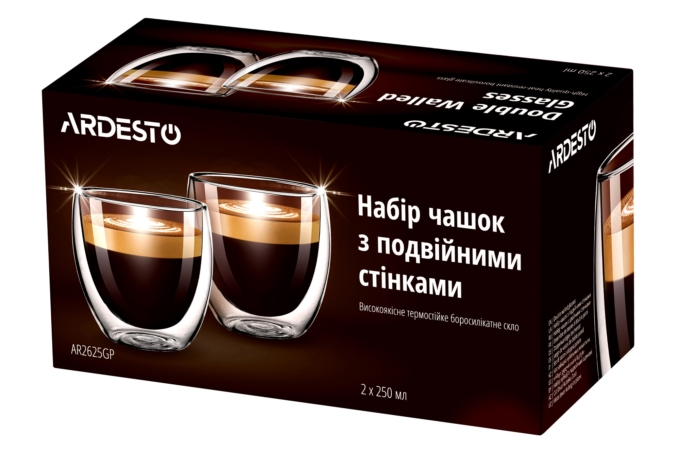 Cup set Ardesto with double walls AR2625GP