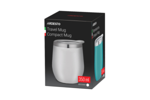 Термочашка Ardesto Compact Mug, 350мл, нержавеющая сталь, белый