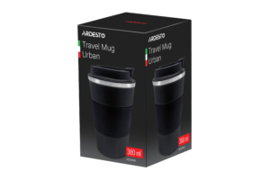 Travel mug ARDESTO Urban 380ml, stainless steel, black