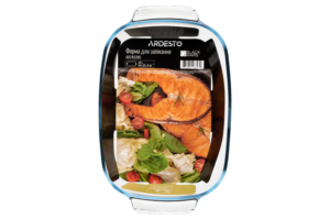 Ardesto Baking pan Black Mars, 34х22х6cm, borosilicate glass, rectangular, transparent