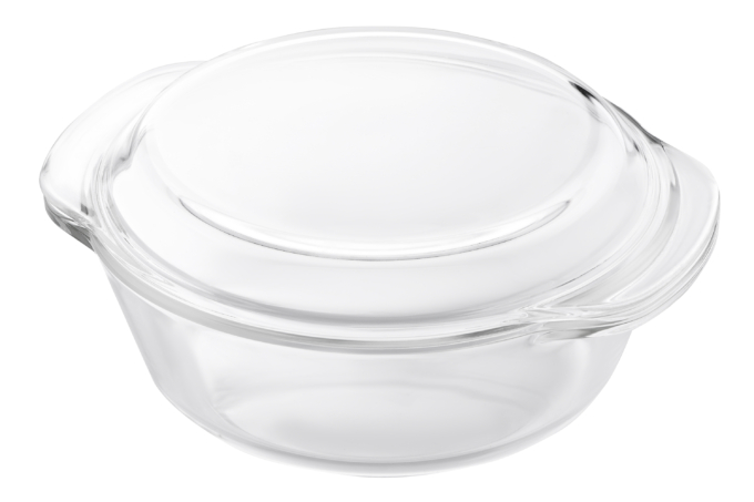 Форма для запікання з кришкою Ardesto Black Mars, 23.3х20.6х10.2см, боросилікатне скло, кругла, прозорий