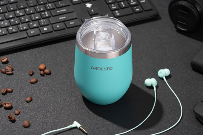 Термочашка Ardesto Compact Mug, 350мл, нержавеющая сталь, голубой