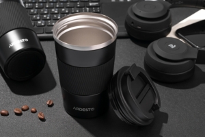 Travel mug ARDESTO Urban 380ml, stainless steel, black