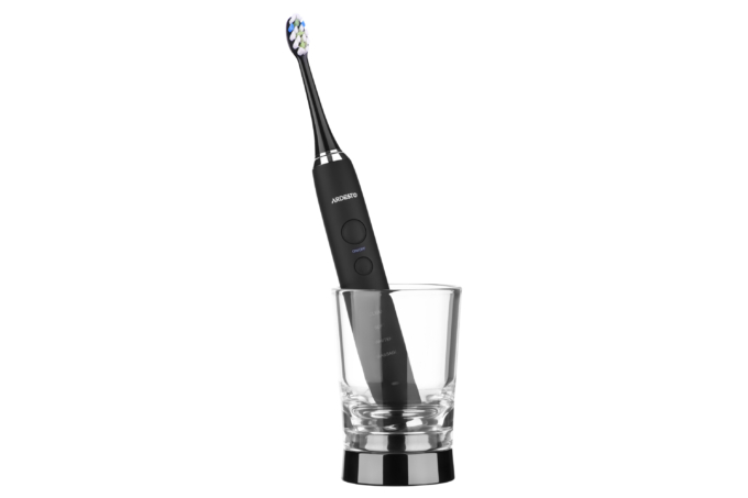Ardesto toothbrush electric ETB-212CB, 40th. fluct/min, nozzle-4, футляр, IPX7, black