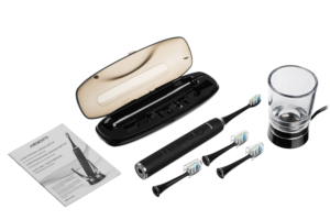 Ardesto toothbrush electric ETB-212CB, 40th. fluct/min, nozzle-4, футляр, IPX7, black