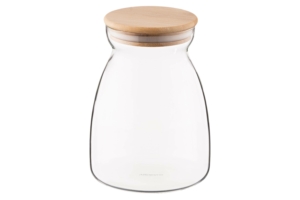 Jar ARDESTO Fresh Hourglass 1100 ml, glass, bamboo AR1311BH