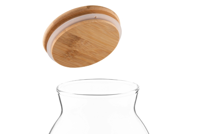 Банка для хранения ARDESTO Fresh Hourglass 400 мл, стекло, бамбук AR1340BH