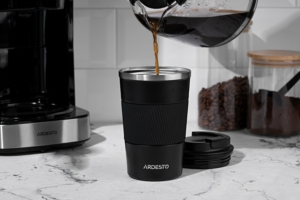 Travel mug ARDESTO Urban 380ml, stainless steel, black