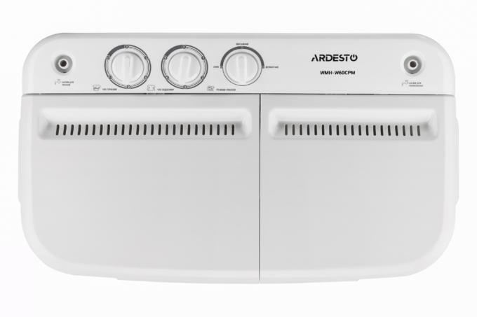 ARDESTO Пральна машина напівавтомат WMH-W60CPM, 6кг, 1350, 41см, Білий