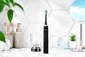 Ardesto toothbrush electric ETB-212CB, 40th. fluct/min, nozzle-4, футляр, IPX7, black