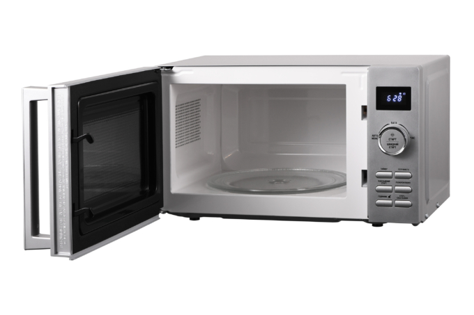 Microwave oven ARDESTO, 20L, electronic control, 700W, display, handle opening, quick start, silver