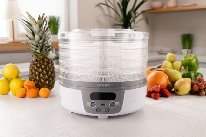 Dryer for products Ardesto FDB-5321T, 250W, pallets -5x3cm, diameter-32cm, max-70°С, timer, electronic control, plastic, white