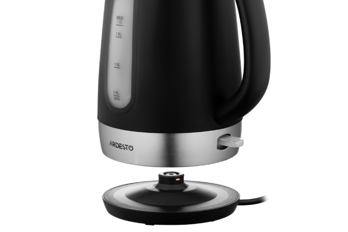 Ardesto electric kettle, 1.7L, plastic, matte, Strix, black-silver