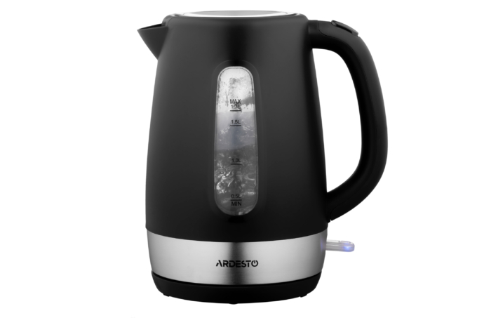 Ardesto electric kettle, 1.7L, plastic, matte, Strix, black-silver