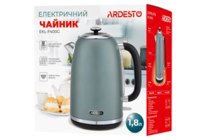 Ardesto electric kettle Mint Harmony, 1.8L, metal, matte, Strix, mint