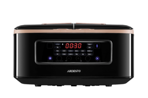 Мультиварка Ardesto, 900Вт, чаша-2х1.5л, електронне керув., 2 чаші, пластик, чорний