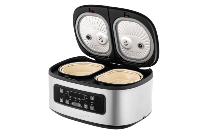 Ardesto multicooker, 900W, bowl-2х1.5l, electronic control, 2 bowls, plastic, silver-black