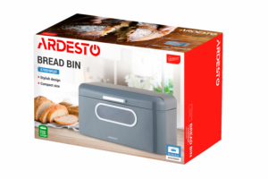 ARDESTO Хлебница Gemini 30*18*15 см, металл, серая