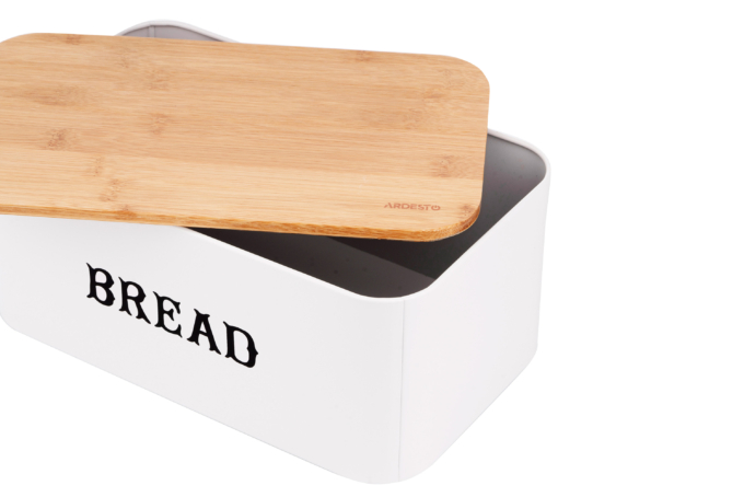 Хлебница ARDESTO Midori, металл/бамбук, белая AR4230MW