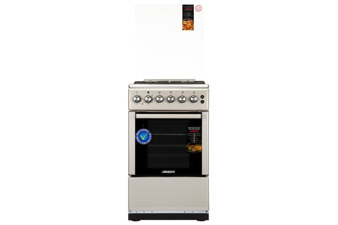 Плита ARDESTO комби, 52л, 50×60см, конвекция, чугун, подсветка, форсунки LPG (подключение газового баллона), серебристый