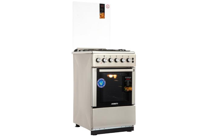 Плита ARDESTO комби, 52л, 50×60см, конвекция, чугун, подсветка, форсунки LPG (подключение газового баллона), серебристый