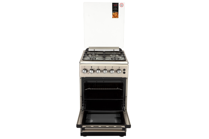 Плита ARDESTO комби, 52л, 50×60см, конвекция, чугун, подсветка, форсунки LPG (подключение газового баллона), серебристый