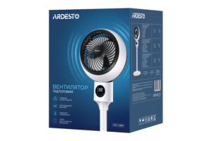 Вентилятор ARDESTO підлоговий, 50Вт, пульт ДК, дисплей, чорно-білий