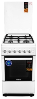 Cooker ARDESTO combined, 52L, 50x60cm, convection, cast-iron, lamp, LPG conversion set (gas cylinder connection), white