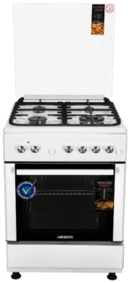 Cooker ARDESTO combined, 64L, 60x60cm, convection, cast-iron, lamp, LPG conversion set (gas cylinder connection), wire rack system, white