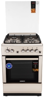 Cooker ARDESTO combined, 64L, 60x60cm, convection, cast-iron, lamp, LPG conversion set (gas cylinder connection), wire rack system, silver