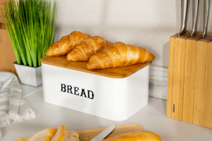 Хлебница ARDESTO Midori, металл/бамбук, белая AR4230MW