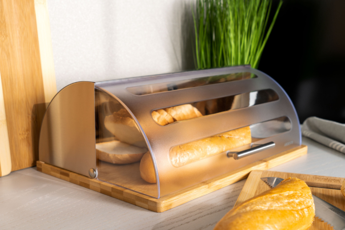 Bread bin ARDESTO Gemini, stainless steel/plastic/bamboo AR4239BS