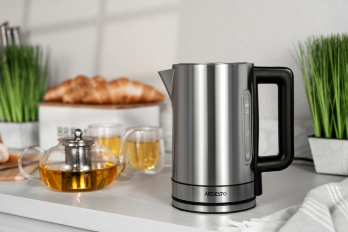 Ardesto electric kettle Steel Collection, 1.7L, metal, Strix, silver