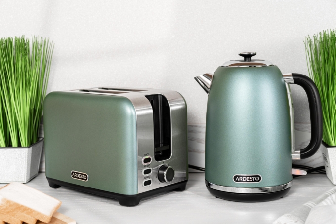 Ardesto electric kettle Mint Harmony, 1.8L, metal, matte, Strix, mint