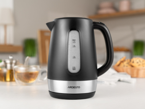 Ardesto electric kettle, 1.7L, plastic, matte, Strix, black-silver