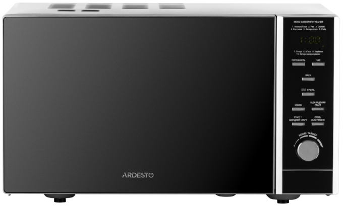 Microwave oven ARDESTO, 23L, electronic control, 900W, grill, display, button opening, black