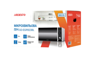 Microwave oven ARDESTO, 23L, electronic control, 900W, grill, display, button opening, black