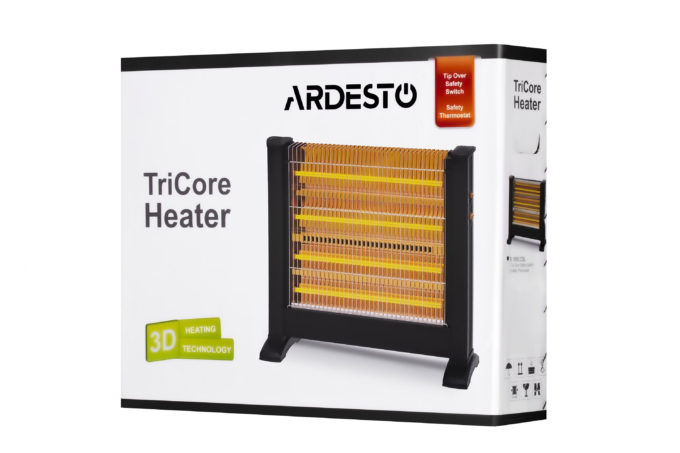 Infrared heater ARDESTO quartz, 22m2, 2200w, mechanical control, floorstanding, black