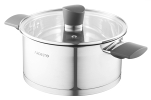 Кастрюля со стеклянной крышкой Ardesto Gemini Trento, 3л, нержавеющая сталь, бакелит