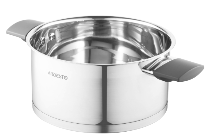 Кастрюля со стеклянной крышкой Ardesto Gemini Trento, 3л, нержавеющая сталь, бакелит