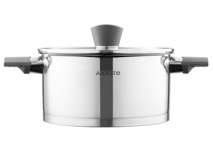 Кастрюля со стеклянной крышкой Ardesto Gemini Trento, 3л, нержавеющая сталь, бакелит