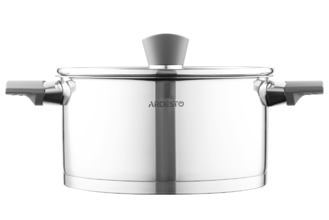 Кастрюля со стеклянной крышкой Ardesto Gemini Trento, 3.9л, нержавеющая сталь, бакелит