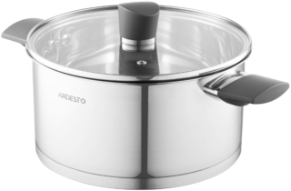 Каструля зі скляною кришкою Ardesto Gemini Trento, 3.9л, нержавіюча сталь, бакеліт