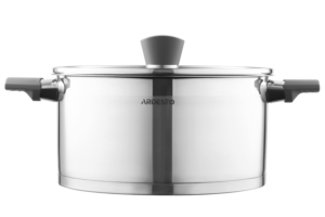 Ardesto Casserole with glass lid, Gemini Trento,  5.2l, stainless steel, bakelite